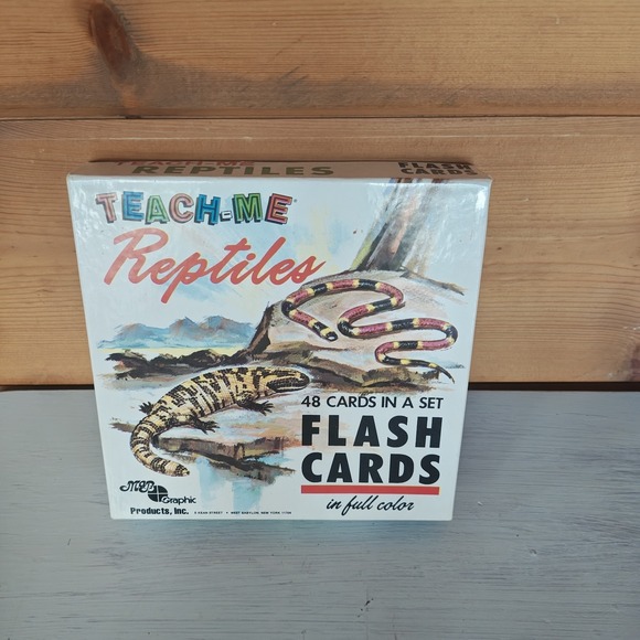Other - 1962 McGraw Hill Teach-Me About Reptiles Flash Cards 48 Color Cards ZC3